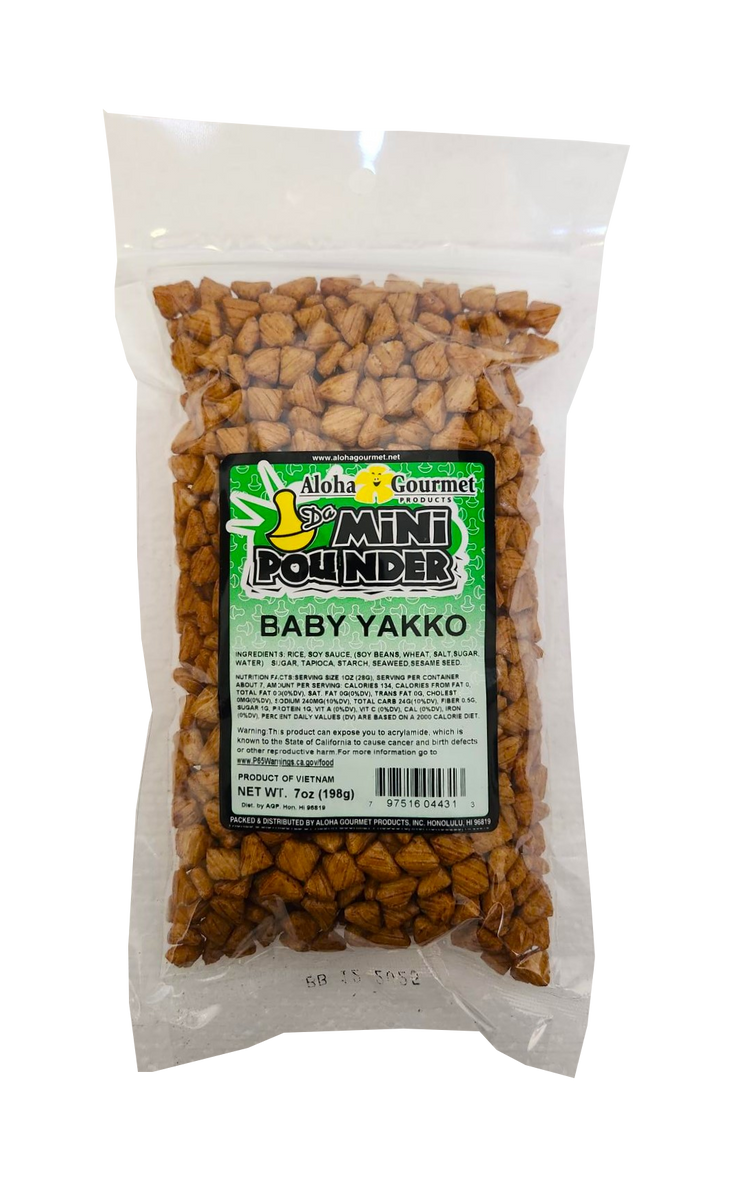 Aloha Gourmet Da Mini Pounder Baby Yakko Arare 7 oz– Hawaii Food