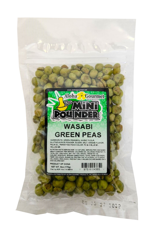Aloha Gourmet Da Mini Pounder Wasabi Green Peas 6oz