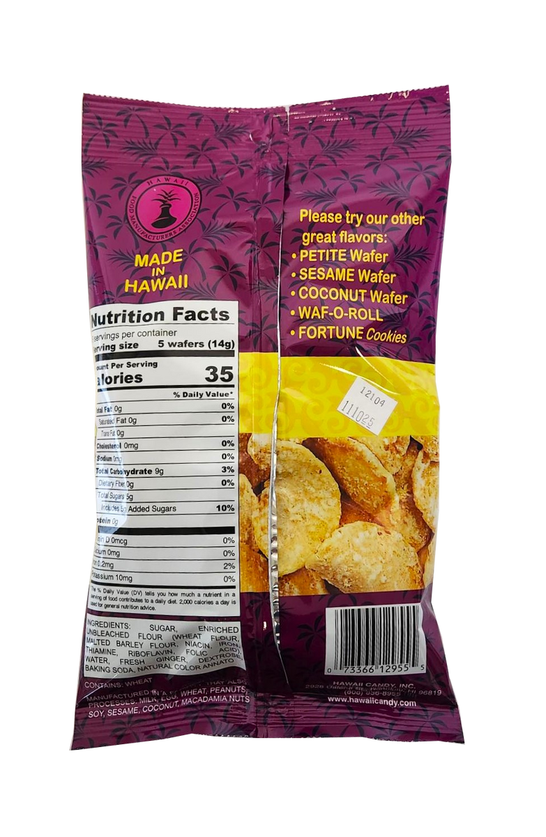 Hawaii Candy Ginger Wafer Cookies 3 oz– Hawaii Food To You