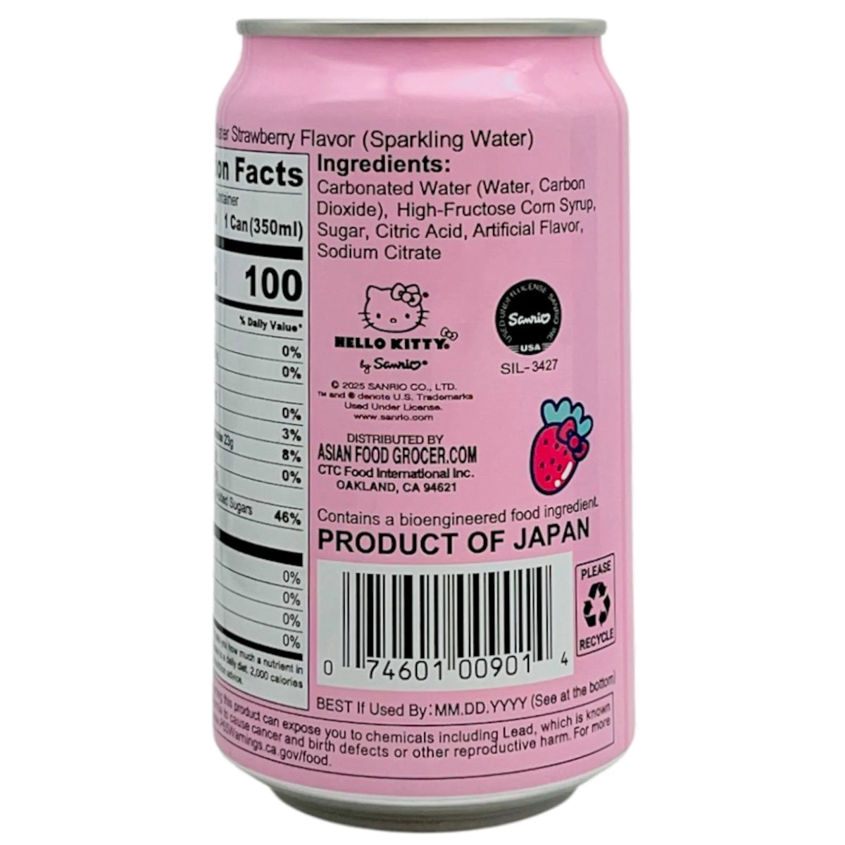 Hello Kitty Sparkling Soda - Strawberry 11.83 oz.– Hawaii Food To You