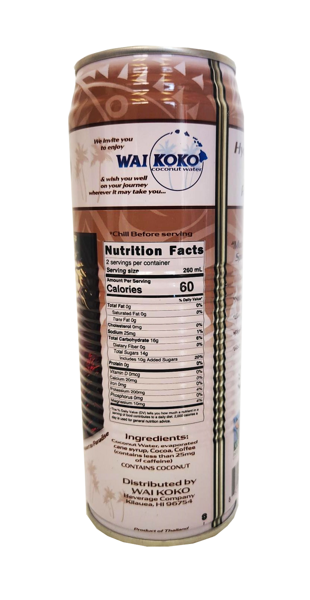 Wai Koko Coconut Water Kona Mocha 17.5 oz– Hawaii Food To You
