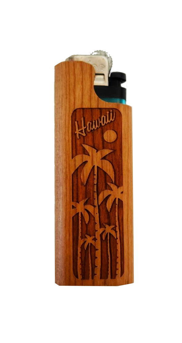 Woodland Lighter Case with Lighter Palm Trees Hawaii Food To You