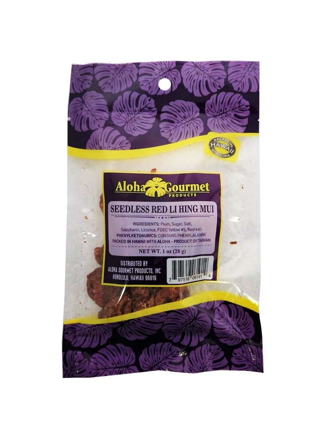 Aloha Gourmet Seedless Lihing Mui Red 1oz (NOT FOR SALE TO CALIFORNIA)