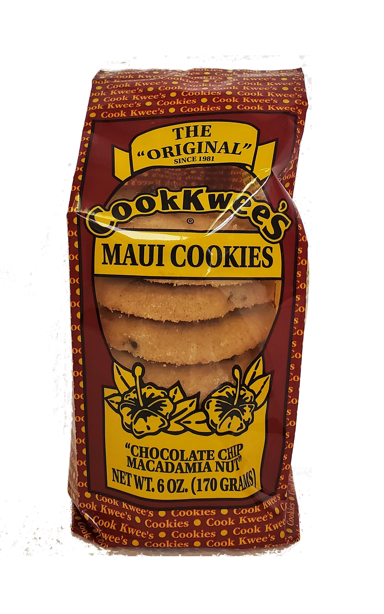 CookKwees Maui Cookies Chocolate Chip Macadamia Nut 6oz.– Hawaii