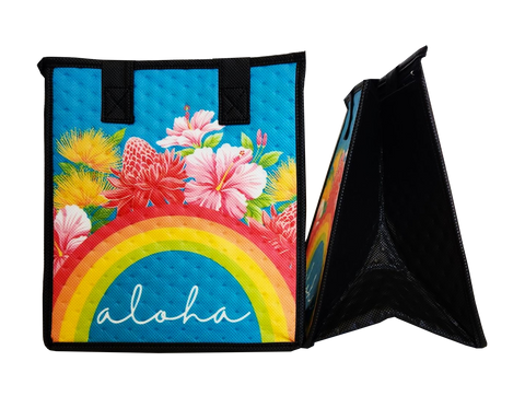 Tropical Paper Garden Hawaiian Hot/Cold Reusable Small Bag - ABOVE TURQ PET