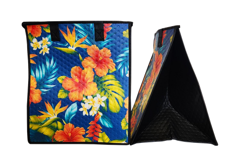 Tropical Paper Garden Hawaiian Hot/Cold Insulated Large Bag - ABUNDANCE NAVY LRG