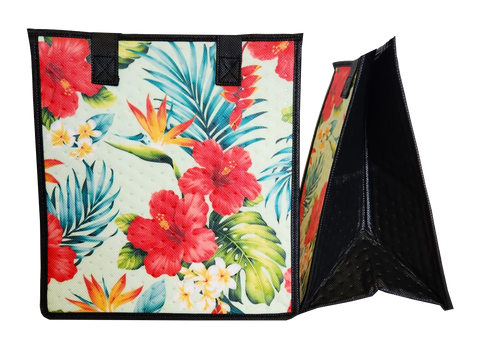 Tropical Paper Garden Hawaiian Hot/Cold Reusable Medium Bag - ABUNDANCE SAGE