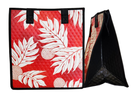 Tropical Paper Garden Hawaiian Hot/Cold Reusable Medium Bag - AHIKI RED MED