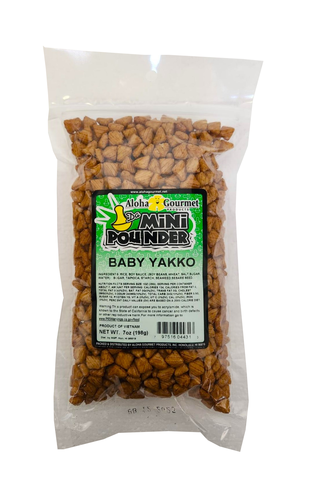 HACHI アミニューン 14g 3パック Aloha Gourmet Da Mini Pounder Baby Yakko Arare 7 oz– Hawaii Food
