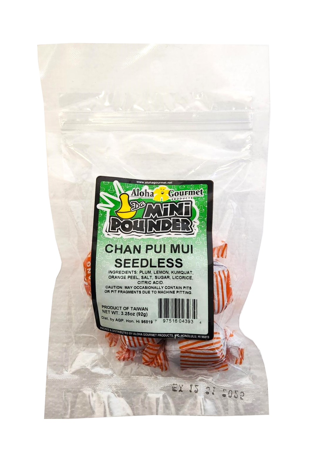 Aloha Gourmet Da Mini Pounder Chan Pui Mui Seedless 3.25 oz