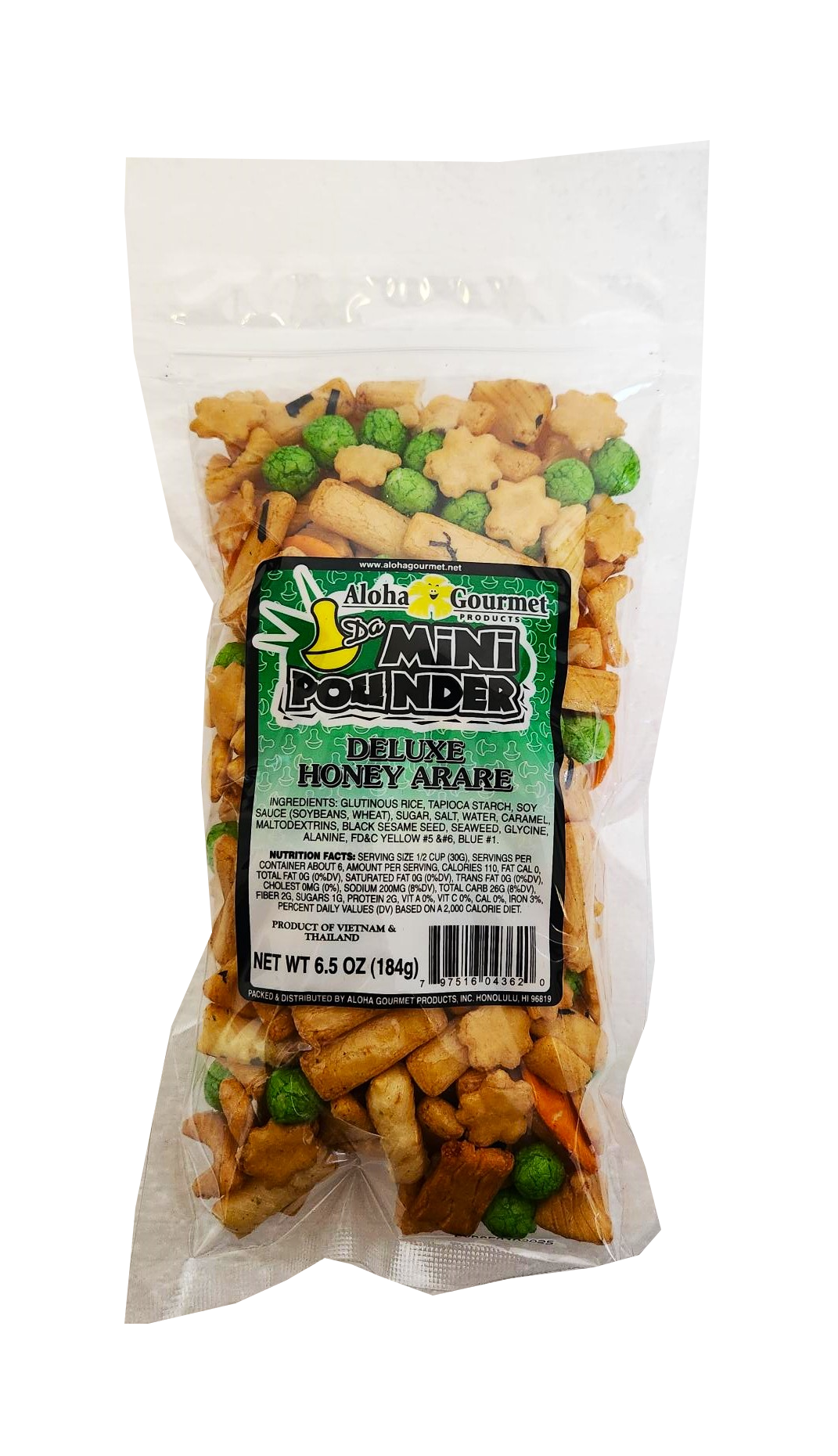 Aloha Gourmet Da Mini Pounder Deluxe Honey Arare 6.5oz– Hawaii