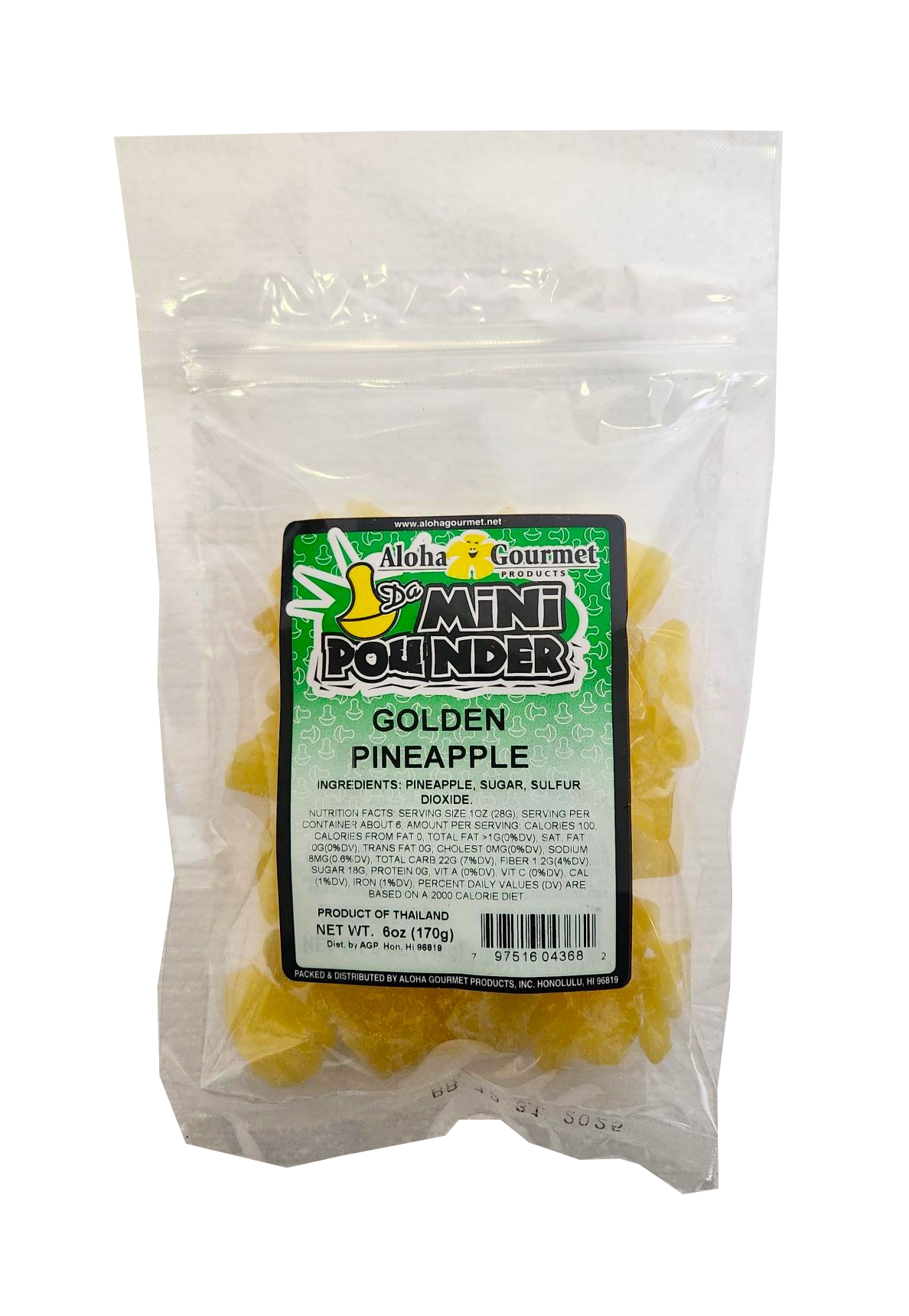 Aloha Gourmet Da Mini Pounder Golden Pineapple 6 oz– Hawaii Food