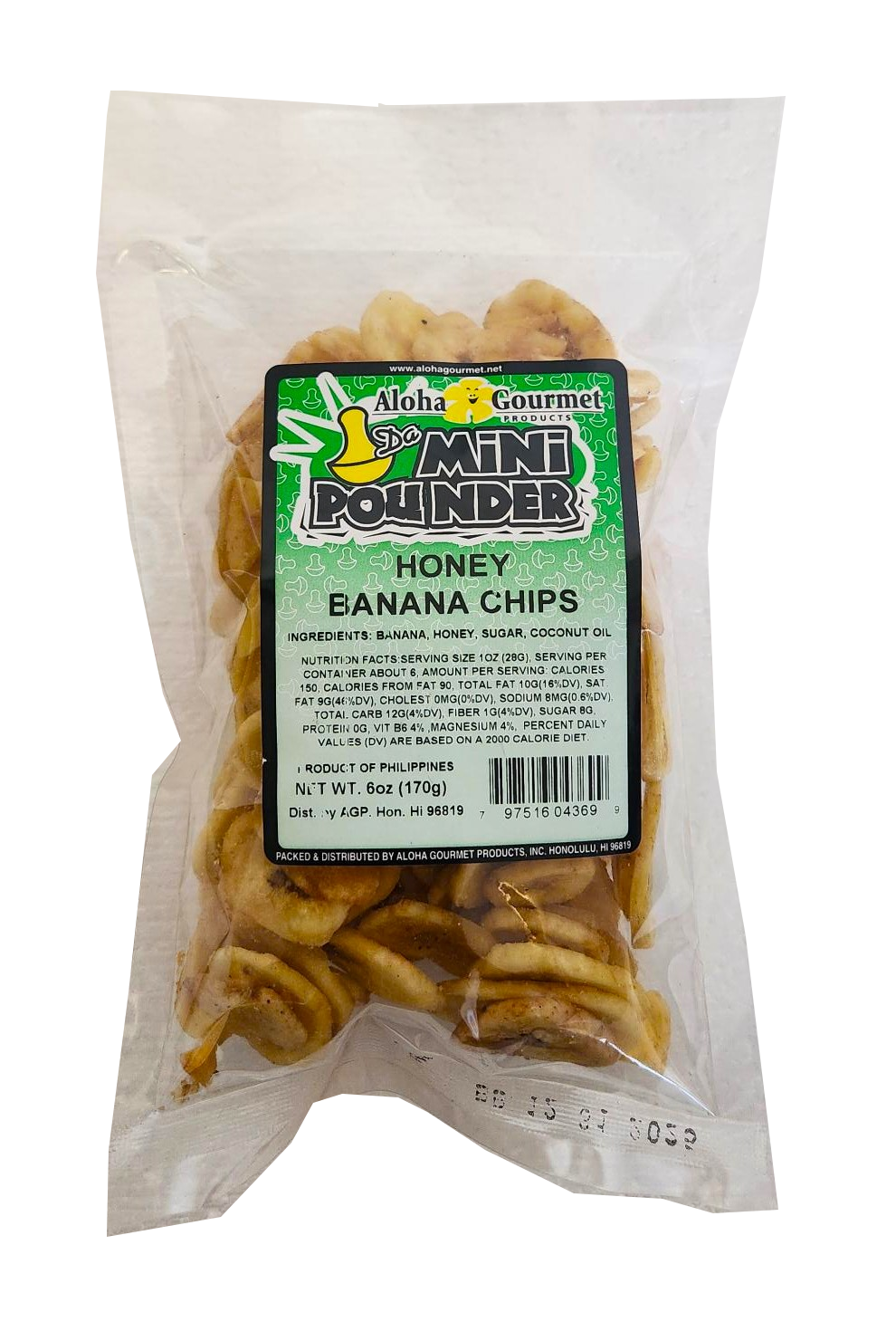 Aloha Gourmet Da Mini Pounder Honey Banana Chips 6oz– Hawaii Food