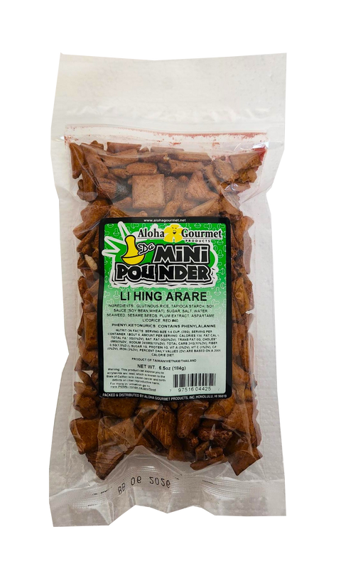 Aloha Gourmet Da Mini Pounder Li Hing Arare 6.5 oz (NOT FOR SALE TO CALIFORNIA)