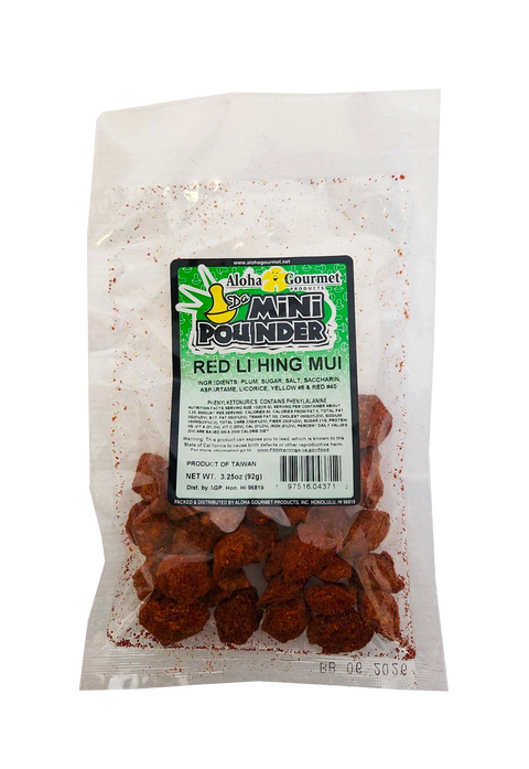 Aloha Gourmet Da Mini Pounder Red Lihing Mui 3.25oz (NOT FOR SALE TO CALIFORNIA)