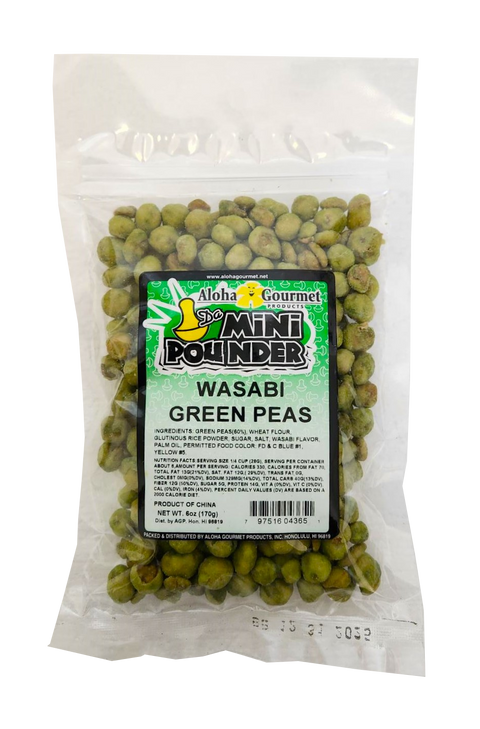 Aloha Gourmet Da Mini Pounder Wasabi Green Peas 6oz