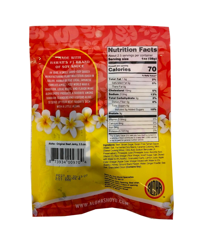 Aloha Shoyu Beef Jerky 2.5oz  - Original