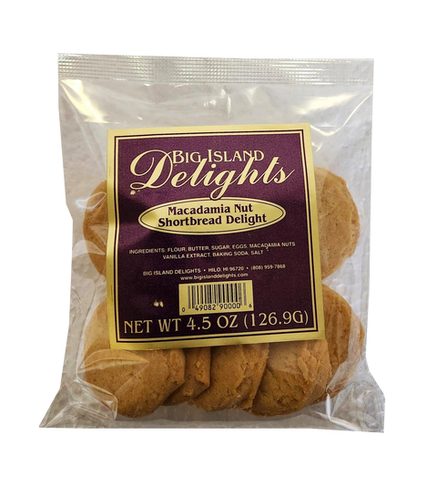 Big Island Delights Cookies - Macadamia Nut Shortbread Delight 4.5oz.