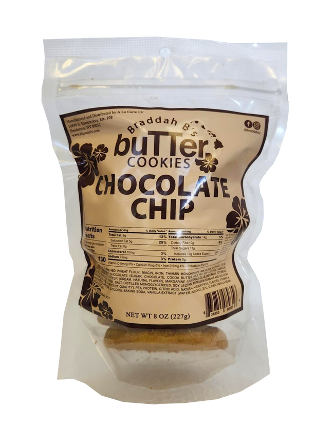 Braddah B's Butter Cookies - Chocolate Chip 8oz.
