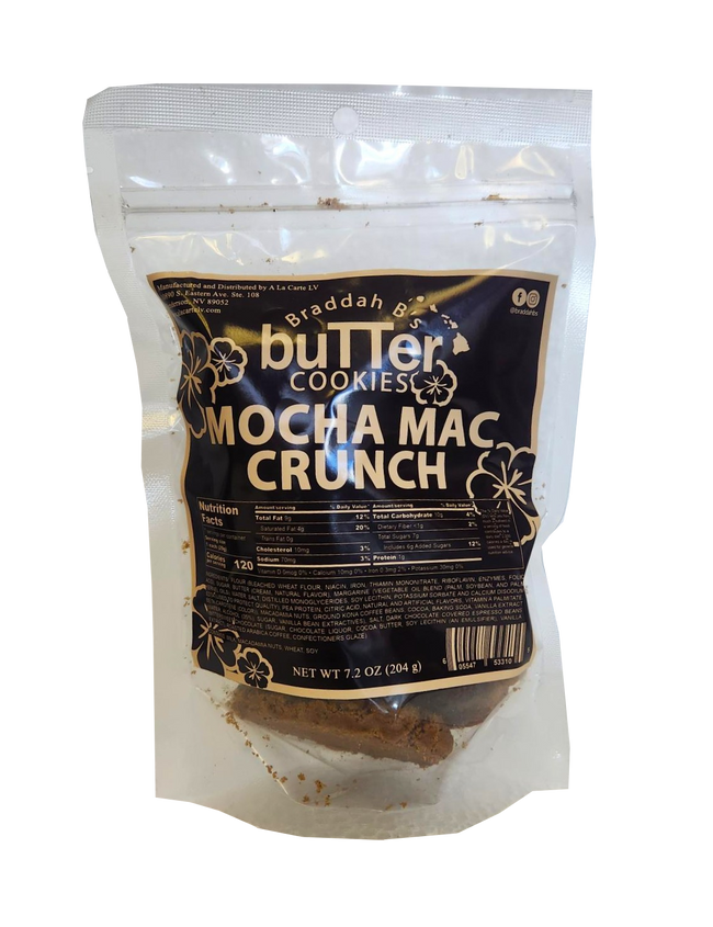 Braddah B's Butter Cookies - Mocha Mac Crunch 7.2 oz.