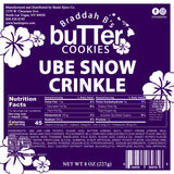 Braddah B's Butter Cookies - Ube Snow Crinkle Cookies 8oz.