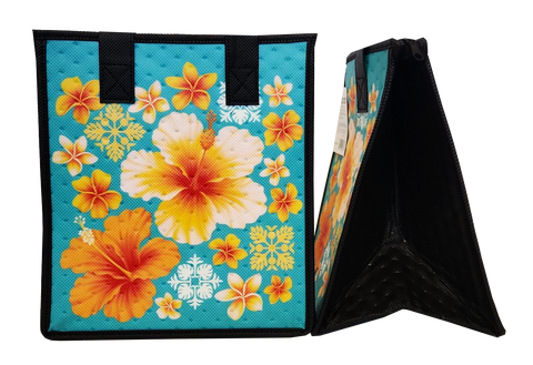 Tropical Paper Garden Hawaiian Hot/Cold Reusable Small Bag - BRANDY AQUA PET