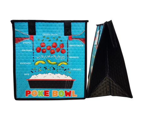Tropical Paper Garden Hawaiian Hot/Cold Reusable Medium Bag - BUILD A BOWL AQUA