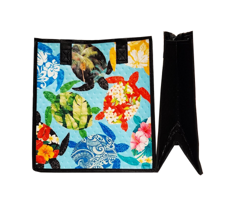 Tropical Paper Garden Hawaiian Hot/Cold Reusable Medium Bag - CAMPAIGN MED SKY