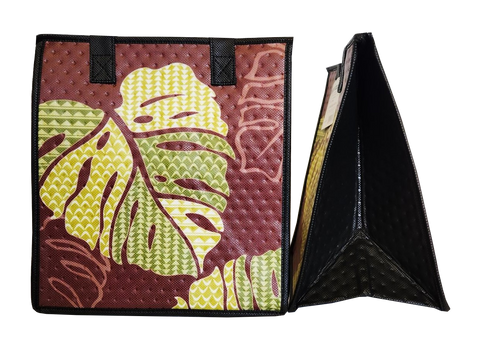 Tropical Paper Garden Hawaiian Hot/Cold Reusable Medium Bag - CHEEHOO BROWN