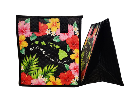 Tropical Paper Garden Hawaiian Hot/Cold Reusable Small Bag - DRIFT BLACK PET