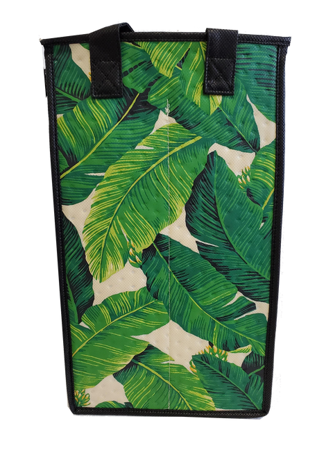 Tropical Paper Garden Reusable Hot/Cold Double Wine Bag- KALAKAUA CREAM