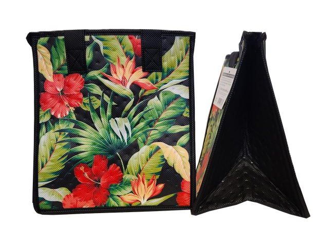 Tropical Paper Garden Hawaiian Hot/Cold Reusable Small Bag - ENDANGERED NEW BLACK PET