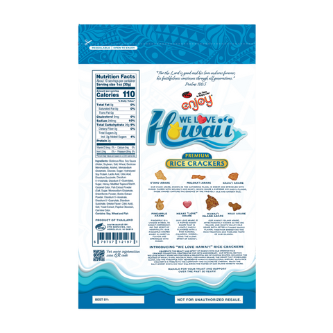 Enjoy We Love Hawaii Arare Mix Premium Rice Crackers 10oz