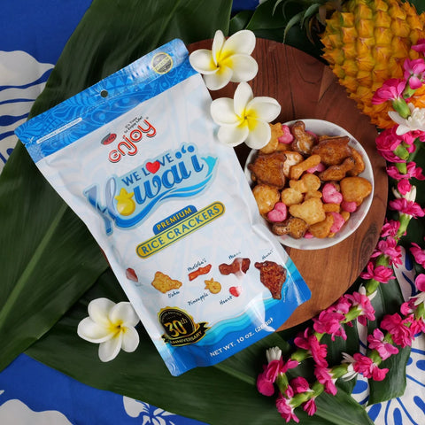 Enjoy We Love Hawaii Arare Mix Premium Rice Crackers 10oz