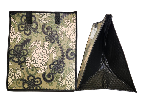 Tropical Paper Garden Hawaiian Hot/Cold Insulated Large Bag - FLOATER OLIVE LRG