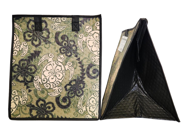 Tropical Paper Garden Hawaiian Hot/Cold Insulated Large Bag - FLOATER OLIVE LRG