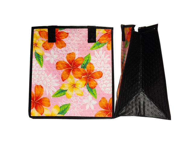 Tropical Paper Garden Hawaiian Hot/Cold Reusable Medium Bag - FULL BLOOM PINK
