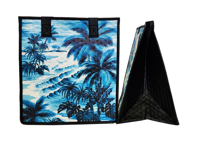 Tropical Paper Garden Hawaiian Hot/Cold Reusable Medium Bag - GALLERIA BLUE