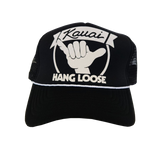 Hawaiian Headwear Hang Loose Kauai Foam Trucker Hat - Black