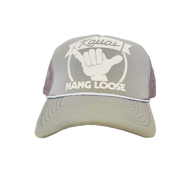 Hawaiian Headwear Hang Loose Kauai Foam Trucker Hat - Gray