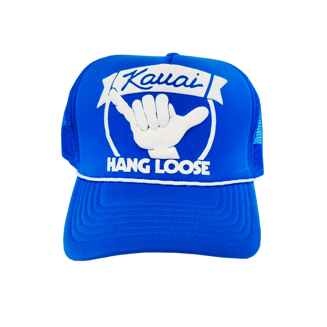 Hawaiian Headwear Hang Loose Kauai Foam Trucker Hat - Royal Blue