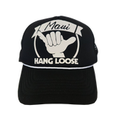 Hawaiian Headwear Hang Loose Maui Foam Trucker Hat - Black