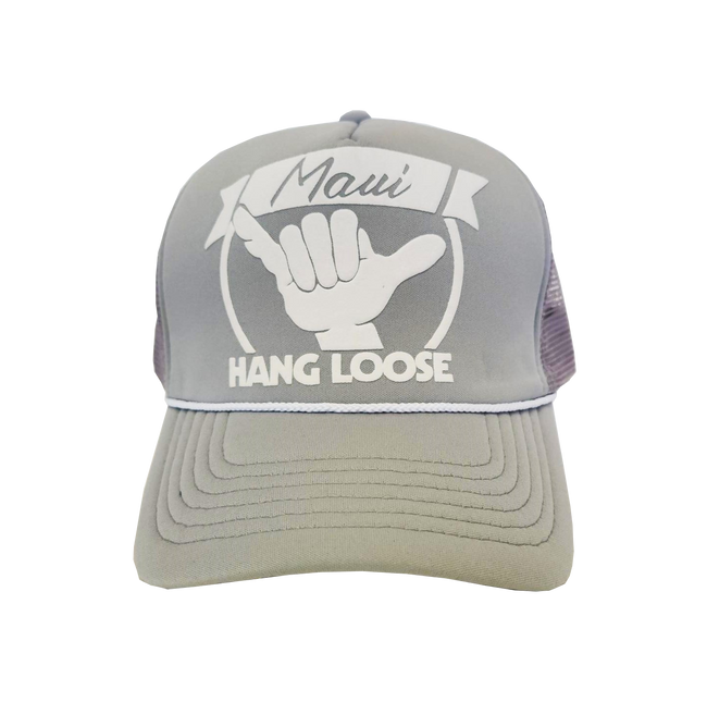 Hawaiian Headwear Hang Loose Maui Foam Trucker Hat - Gray