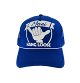 Hawaiian Headwear Hang Loose Maui Foam Trucker Hat - Royal Blue