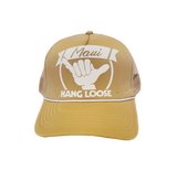 Hawaiian Headwear Hang Loose Maui Foam Trucker Hat - Tan