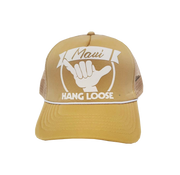 Hawaiian Headwear Hang Loose Maui Foam Trucker Hat - Tan