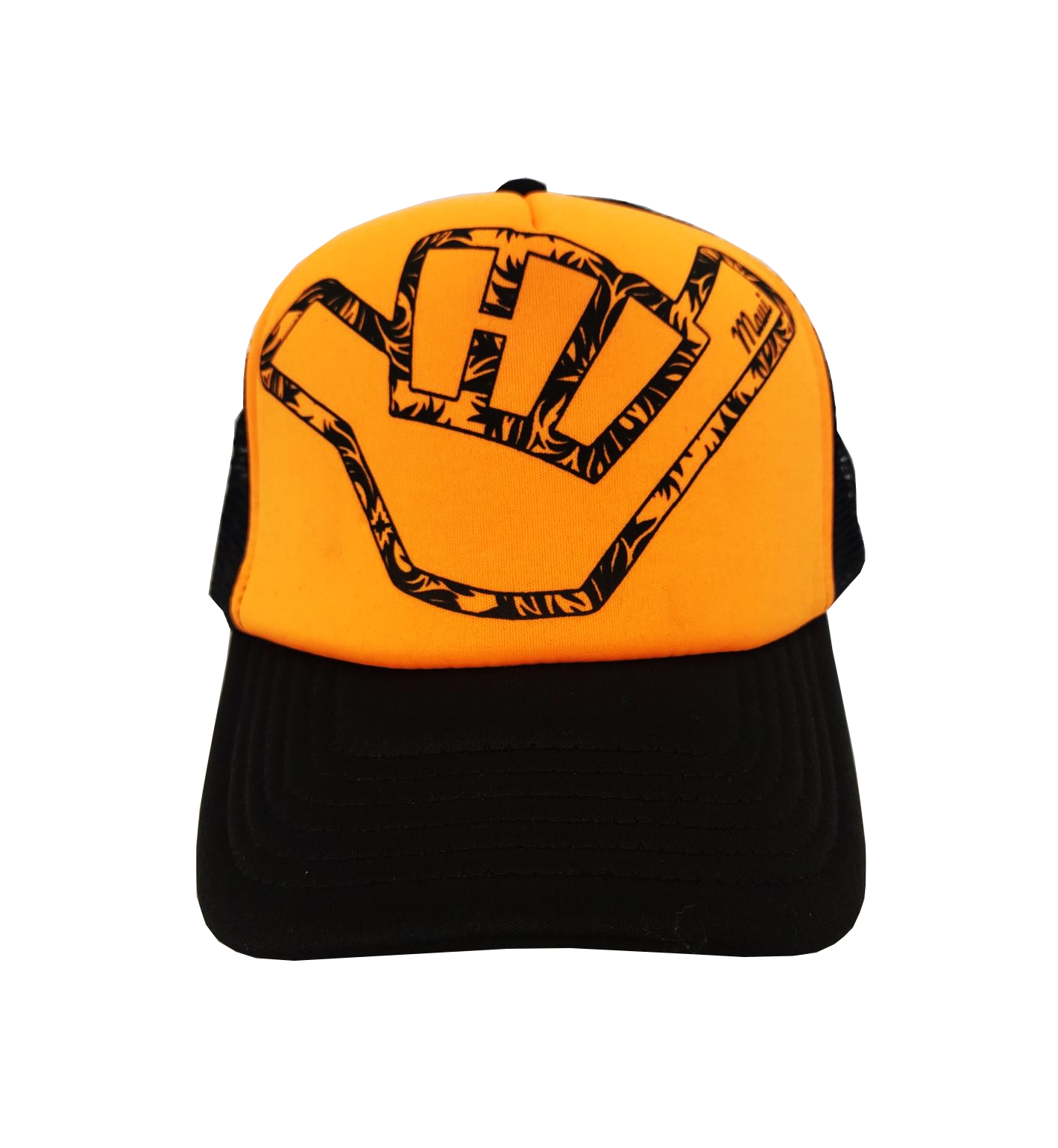 Hawaiian Headwear Neon Shaka Maui Foam Trucker Hat Orange