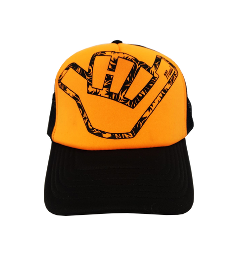 Hawaiian Headwear Neon Shaka Maui Foam Trucker Hat - Orange