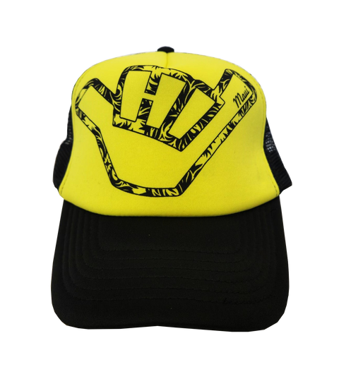 Hawaiian Headwear Neon Shaka Maui Foam Trucker Hat - Yellow