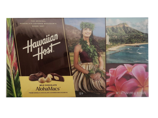 Hawaiian Host Milk Chocolate "ALOHAMACS" Creamy Milk Chocolate Covered Macadamias 5oz